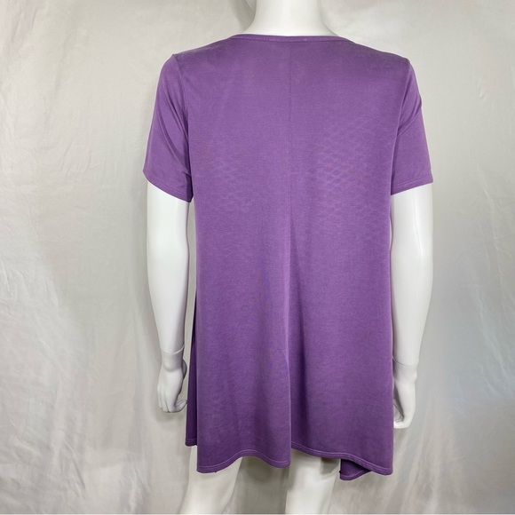 Jodifl Assymetrical Y-Strap V-Neck Purple Tee - Picture 5 of 5